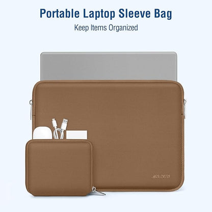 MOSISO Laptop Case 13.3 inch, 13-13.3 inch Laptop Sleeve Bag Compatible with MacBook Air/Pro 13/Pro 14 M5 M4 M3 M2 M1, HP Dell ASUS Lenovo, Neoprene Computer Sleeve Bag with Small Case, Mocha