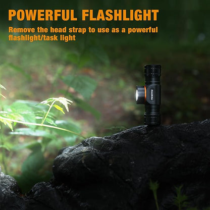 EverBrite Rechargeable Headlamp, 1000 Lumen LED Rechargeable Headlight with 5 Light Modes, Magnetic Base and Adjustable Headstrap,Perfect for Camping, Hiking, Caving, Fishing