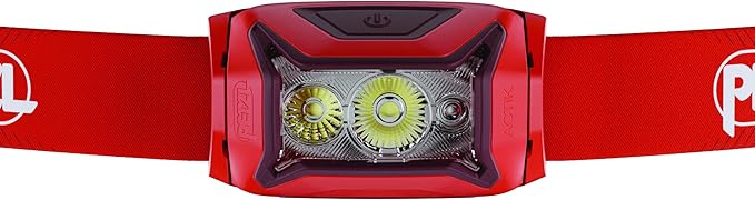 PETZL ACTIK Headlamp - Powerful 450 Lumen Light with Red Lighting, for Hiking, Climbing, Running, and Camping - Red