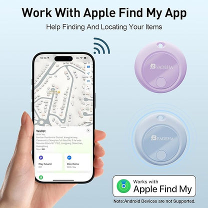 2025 [Apple MFi Certified] (iOS Only) Bluetooth Tracker Smart Finder for Apple Find My iPhone GPS Tracker, 5-10 Years Battery, Keys Finder and Item Locator for Keys, Bags, Wallet, Passport