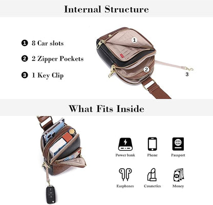 INICAT RFID Blocking Sling Bag,Anti Theft Crossbody Bags for Women,Travel Gifts Cross Body Purses Vegan Leather