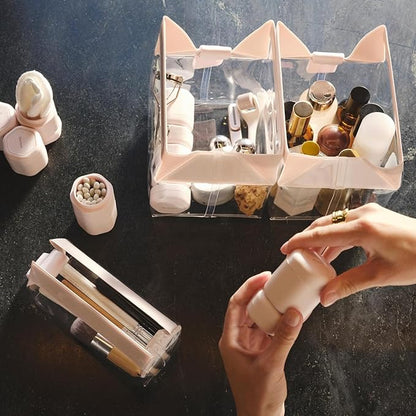 Cadence Travel Containers - 6 Piece Body Care Set - Magnetic Travel Capsules for Women/Men - 2 Small & 4 Medium Capsules - Lotion, Body Wash, Sun Icon, Hand Cream, Lotion, Body Oil Labels - Pacific