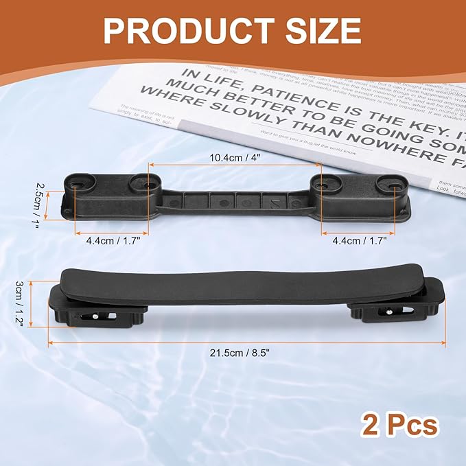 uxcell 2 Pcs Luggage Handle Replacement 8.5 Inch Plastic Strap Black