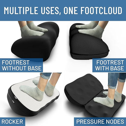 Everlasting Comfort Adjustable Cloud Foot Rest for Under Desk at Work with Pressure Point Nodes - Comfortable Memory Foam Office Foot Stool & Under Desk Pillow for Gaming & Home Accessories