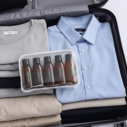 Cosywell Travel Bottles for Toiletries 5pcs 3.4oz TSA Approved Travel Shampoo Bottles Leak Proof Small Plastic Squeeze Bottle Empty Lotion Containers with Flip Cap(Brown)