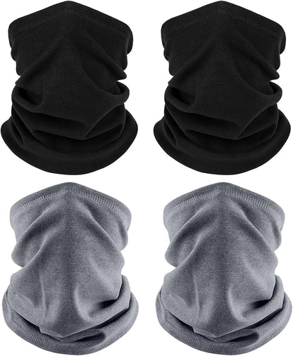 4 Pack Winter Neck Warmer, Neck Gaiter Ski for Men & Women, Soft Fleece Face Cover Mask Scarf for Cold Weather