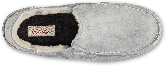 OLUKAI Nohea Slipper, Women's Slip-On Shoes, Genuine Shearling & Premium Nubuck Leather, Drop-In Heel Design, Cozy & Ultra-Soft Comfort Fit