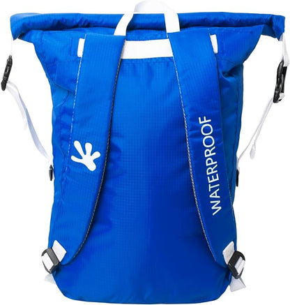 geckobrands Lightweight 30L Waterproof Backpack - Lightweight Watertight Outdoor Bag Hiking Traveling Light Water Activities