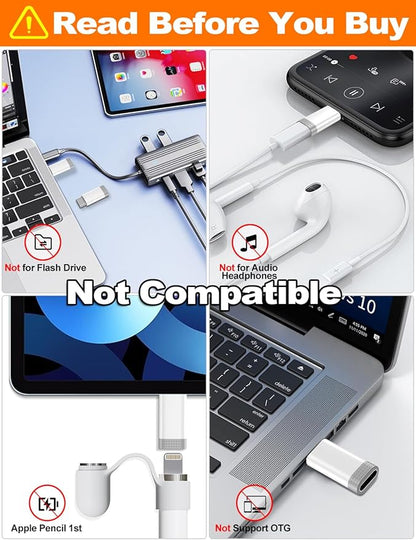 𝟒𝐏𝐚𝐜𝐤 𝐔𝐩𝐠𝐫𝐚𝐝𝐞𝐝 Lightning to USB C Adapter for iPhone 15/16/17 Pro/17 Pro Max,Fast Charging&Data Transfer,Type C Charger Connector Cable for iPhone 17/16 Accessories-Not for Headphone/OTG