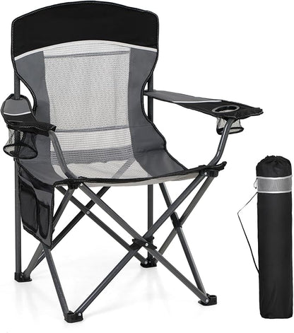 HIGH POINT SPORTS Oversized Portable Mesh Camping Folding Chair
