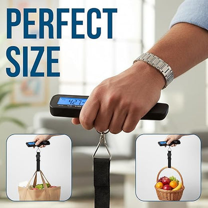Luggage Scale with Baggage Tags Included Digital HD LCD Display 110 lb/50 kg Capacity Weight Luggage Scale for Heavy Baggage Digital Baggage Weight Scales for Small to Large Size Bag Battery Included