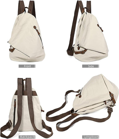 KL928 Canvas Vintage Backpack – Large Casual Daypack Outdoor Travel Rucksack Hiking Backpacks for Men Women