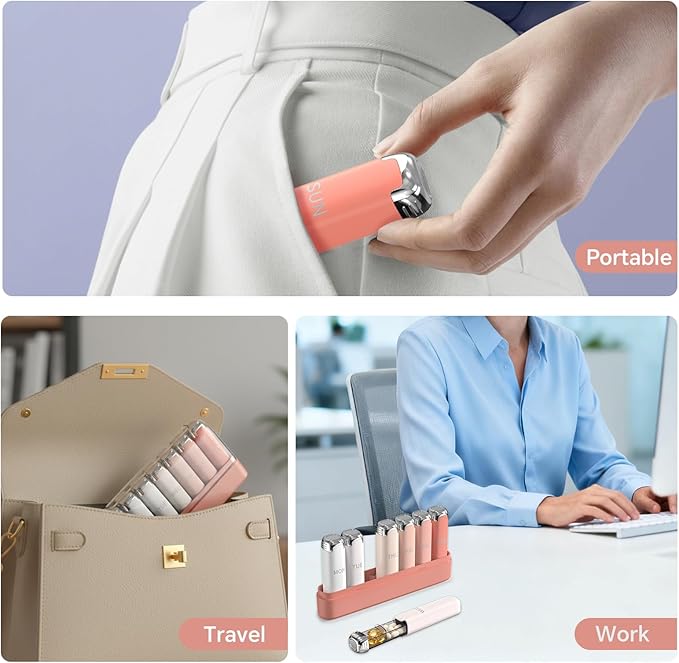 Pill Organizer 3X a Day for Women – Weekly Pill Organizer,Detachable Pill Box 7 Day,Travel Daily Pill Case Organizer,Vitamin Organizer& Supplement Organizer for Daily Meds & Supplements,Cute Pink
