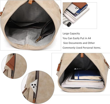 KL928 PU Leather Vintage Backpack – Large Casual Daypack Outdoor Travel Rucksack Hiking Backpacks for Men Women