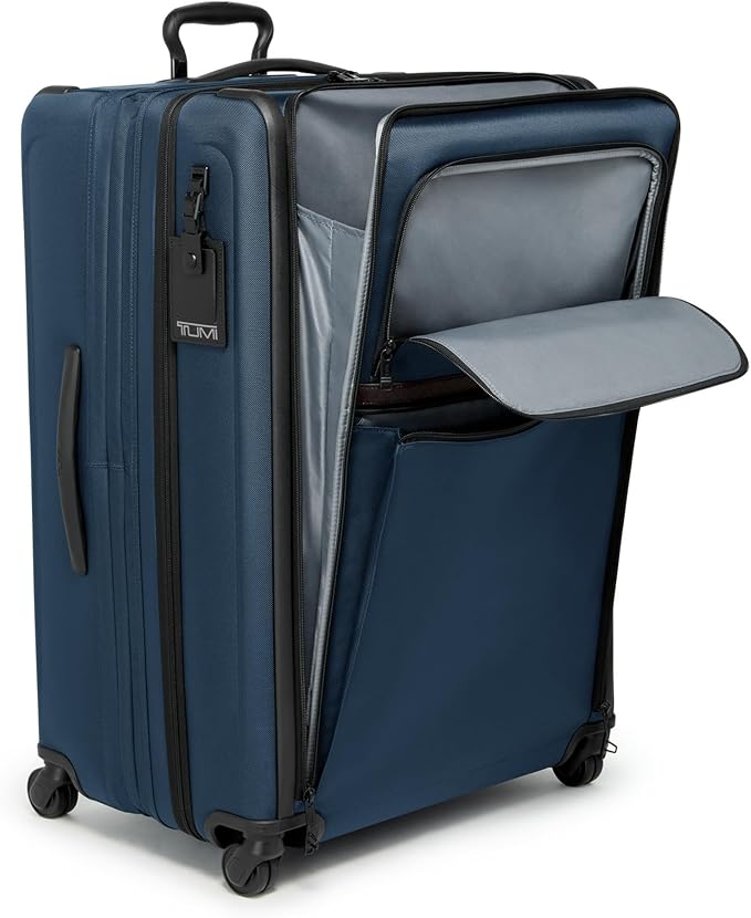 TUMI - Alpha Extended Trip Expandable 4-Wheeled Packing Case - Rolling Suitcase with Removable Garment Sleeve - Secure Luggage - Navy