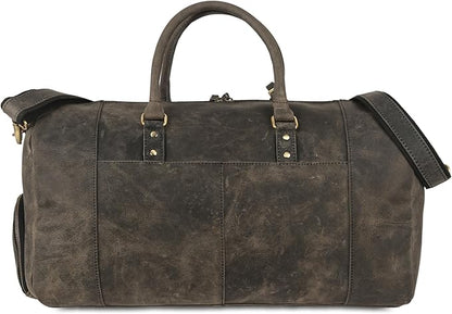 Leather Travel Duffle Bags for Men and Women cabin friendly Weekend Bag Sports Gym airplane carry on overnight duffel