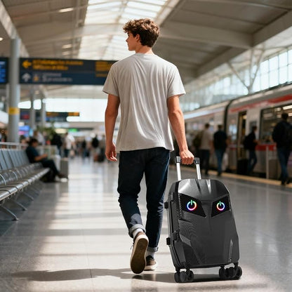20 inch Smart LED light up Luggage, Airline Approved Hard Shell Suitcases with Wheels, Carry on Luggage Small Rolling Suitcase with Lock, APP-Controlled LED Display