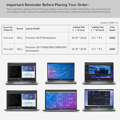 Smatree 15.6 inch Laptop Sleeve for DELL Inspiron 15/Vostro 15 3520/3530/3535,Latitude 5550/5540/3540/3550,Precision 3570/3581/3571/3580/3591/3590,Pro 15 Essential Laptop PV15250/PV15255 Case (E602)