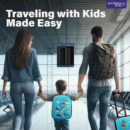 emissary Kids Luggage With Wheels,Suitcases For Boys, Airplane Luggage Set, Kids Carry on Luggage with Wheels, Toddler Rolling Suitcase