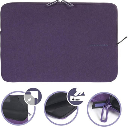 TUCANO Melange Neoprene Sleeve Compatible with MacBook Air/Pro 13" Laptop 12", 4mm Thick, Anti-Slip, Anti-Scratch - Purple
