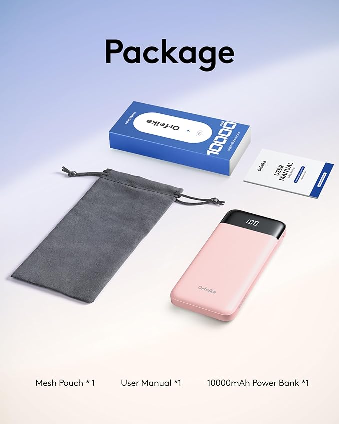 Portable Phone Charger, 10000mAh Portable Charger Power Bank with Built-in Cables, Travel Essential Battery Pack Compatible with iPhone, Samsung, Google, iPads, Tablets, etc