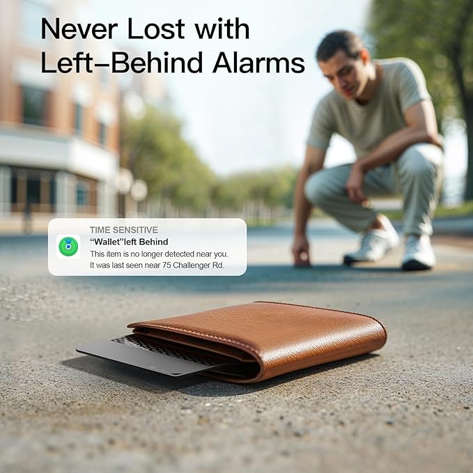 2025 [Apple MFi Certified] (iOS Only) Bluetooth Tracker Smart Card for Apple Find My iPhone Wallet GPS Tracker, 5-10 Years Staying Power, Keys Finder and Item Locator for Keys, Bags, Passport