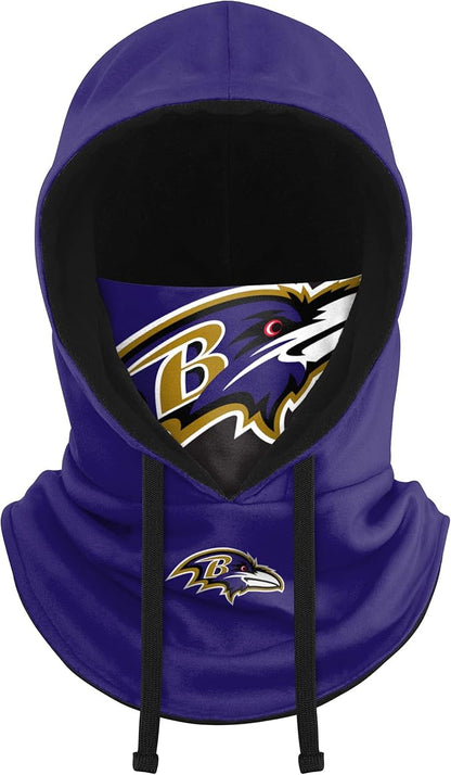 NFL Team Logo Team Color Drawstring Winter Cap Hooded Gaiter Balaclava Face Cover