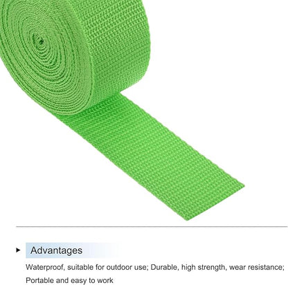 MECCANIXITY Lightweight Polypropylene Webbing Strap 1 1/2" 5 Yard Backpack Strapping Band Light Green for Outdoor Luggage Cargo Straps