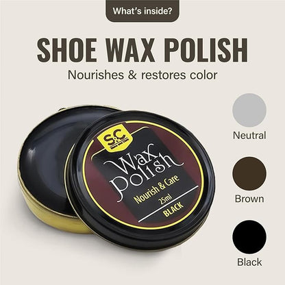 Stone and Clark Original Shoe Polish & Care Kit - Leather Shoe Shine Kit for Men & Women