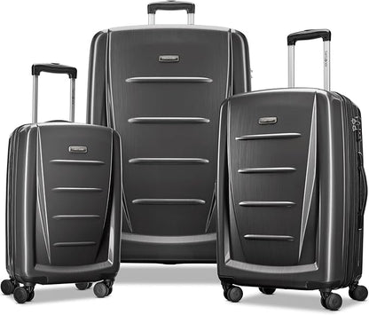 Samsonite Winfield 2 Hardside Expandable Luggage with Spinner Wheels, Charcoal, 3-Piece Set (20/24/28)
