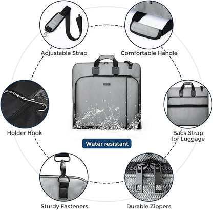 Noozion Garment Bag for Travel Large Carry On Suit Bag Hanging Travel Suit Bags Waterproof Suitcase Luggage Bag for Men Women Business Trips with Shoulder Strap