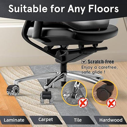Office Chair Wheels Replacement, 2.5 Inch Heavy Duty Caster Set, for Carpet and Hardwood Floors, Universal Size 11x22mm, Fits 99%, Grey