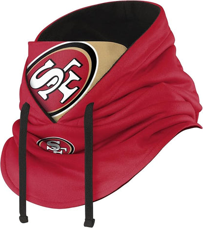 NFL Team Logo Team Color Drawstring Winter Cap Hooded Gaiter Balaclava Face Cover