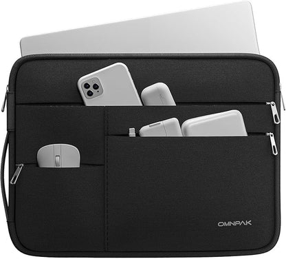 Omnpak for 15.3 inch MacBook Air Case Sleeve Compatible with 16 inch MacBook Pro M4/M3/M2/M1 Pro/Max,Multi Pockets with Side Handle Protective Carrying Case for 15 inch MacBook Air M4/M3/M2