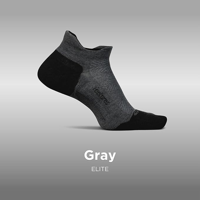Feetures Elite Max Cushion No Show Tab Ankle Socks - Sport Sock with Targeted Compression