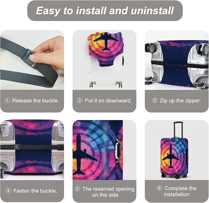 Airplane Silhouette Luggage Protector, Scratch Resistant Suitcase Cover for Frequent Flyers, Travel Essentials for Business Trips