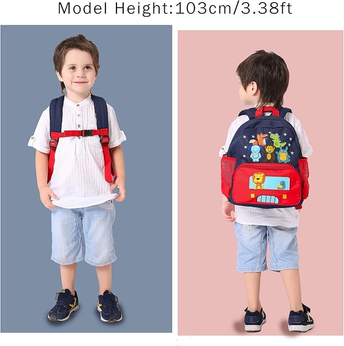 willikiva Cute Zoo Little 3d Backpack Kids Backpack for Boys and Girls Toddler Backpack Waterproof Preschool (Red)