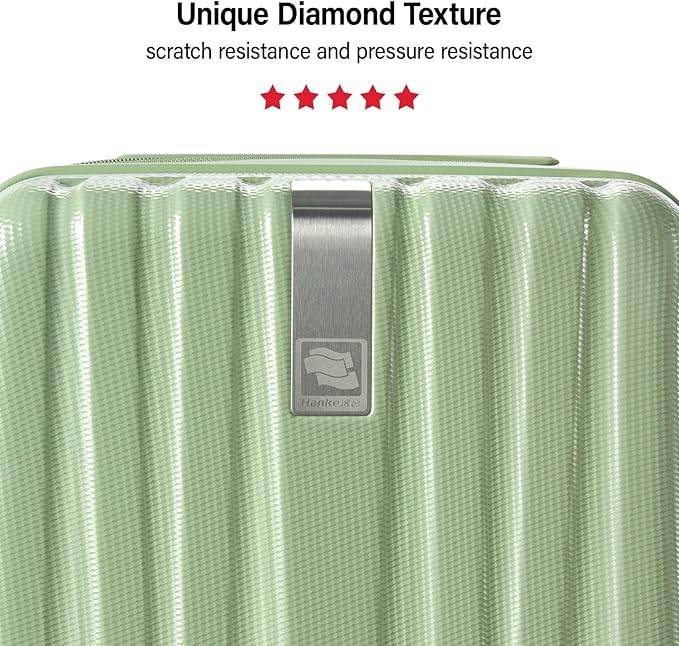 Hanke Hardshell Luggage Sets 3 Piece Extra Large Suitcases with Lock,28 Inch Luggage with Spinner Wheels, PC Travel Suitcase for Women Men 20 24 29Inch,Bamboo Green