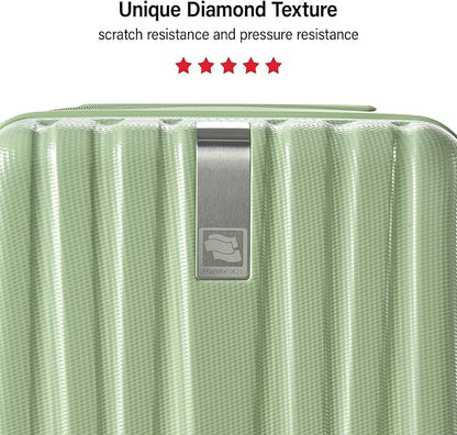 Hanke Hardshell Luggage Sets 3 Piece Extra Large Suitcases with Lock,28 Inch Luggage with Spinner Wheels, PC Travel Suitcase for Women Men 20 24 29Inch,Bamboo Green