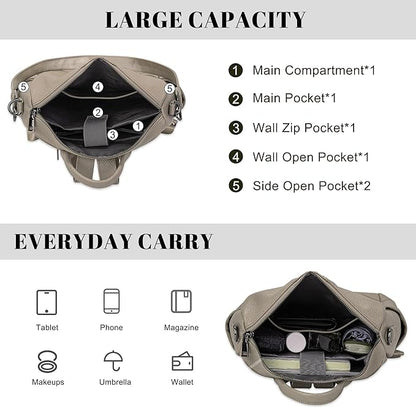 Genuine Leather Backpack Purse for Women: Fashion Ladies Convertible Backpack Designer Shoulder Handbag for Travel