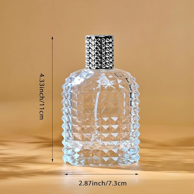 100ml/3.4 Oz Glass Spray Bottle Perfume Atomizer,Empty Travel Refillable Perfume Spray Bottle with 3 Kinds of Dispenser (A1)