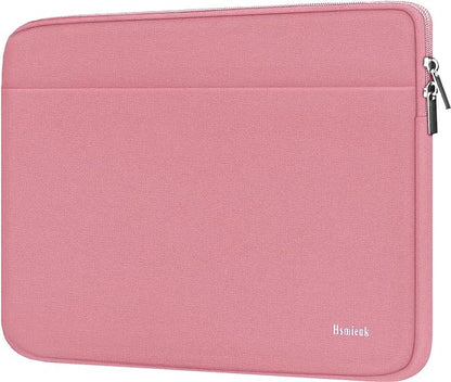 Laptop Sleeve Case, 15.6 inch Computer Bag Shockproof Protective Notebook Case with Accessory Pocket, Briefcase Carrying Laptop Sleeve for 15.6" HP, ASUS, Dell, Lenovo, Acer - Pink