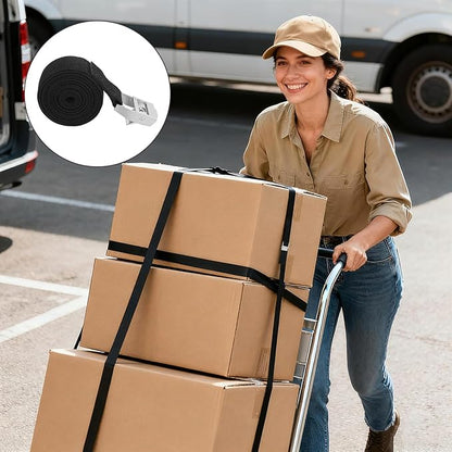 15 Pack Lashing Straps 1" x 6.5 Ft Tie Down Straps with Adjustable Cam Buckle Packing Strap Heavy-Duty for Cargo, Luggage, Motorcycles, Truck, Car Roof Rack, Black