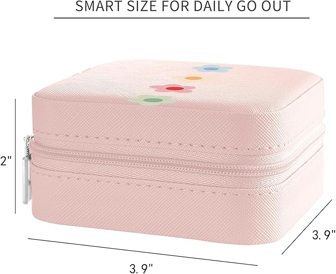 MAYCARI Jewelry Box with Cute Daisy Flower Pattern Design, PU Leather Jewelry Travel Organizer Case-Rings/Earrings/Necklace Storage Box for Women Birthday Mom Friends Her Bridesmaids Girls s
