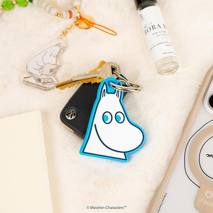 iFace Moomin Character Figure Case Compatible with Apple AirTags – Silicone Protective Keychain Cover [Carabiner Clip Included] – Moomintroll