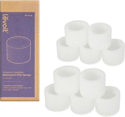 LEVOIT OasisMist Smart Cool and Warm Mist Humidifiers & 10-Pack Top Fill Humidifier Replacement Filters & Humidifier Replacement Filters 10-Pack, Mineral Absorption Pad
