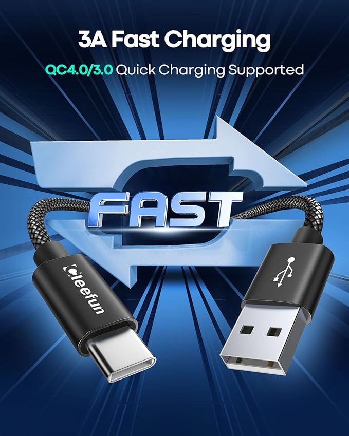 CLEEFUN USB C Cable 6ft, 5-Pack USB A to Type C Charger Cord Fast Charging for iPhone 17 16 15 Pro Max Plus Air 16e, for Samsung Galaxy S25 S24 S23 S22 S21 S20 S10 A17 A16 A15 A56 A55 A26 A35 A36