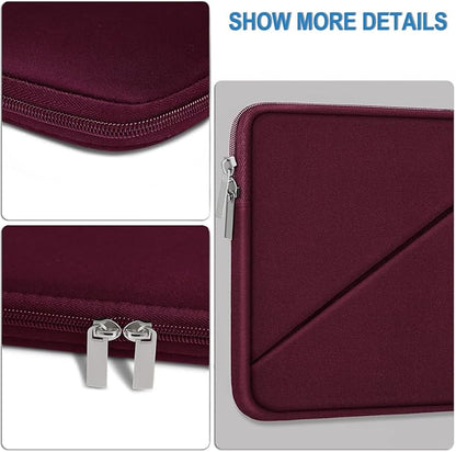 Laptop Sleeve 15.6 inch, Traveling Carrying Computer Bag with Zippered Pocket, Shockproof Protective Laptop Case Compatible for Apple Notebook, HP, Dell, Acer, Asus, Lenovo, Wine Red