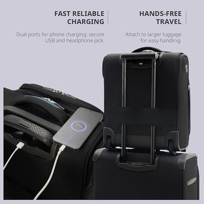 Verage Carry On Underseat Luggage with 2 Wheels & USB Port, 16 Inch Wheeled Spinner Bag Carry-on Luggages for Airlines, Lightweight Suitcase Men Women, Pilots and Crew(16-Inch Rolling Underseat Pro)