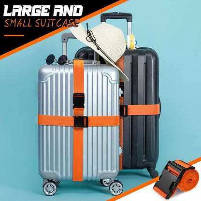 Eccliy 12 Pack Luggage Straps Suitcase Belts Wide Adjustable Packing Straps Travel Belts Accessories for Business Packing(Orange)